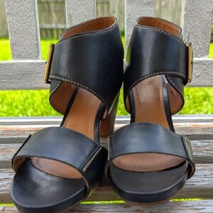 Clarks Artisan Black Leather Okena Mod Sandal, Sz 7.5